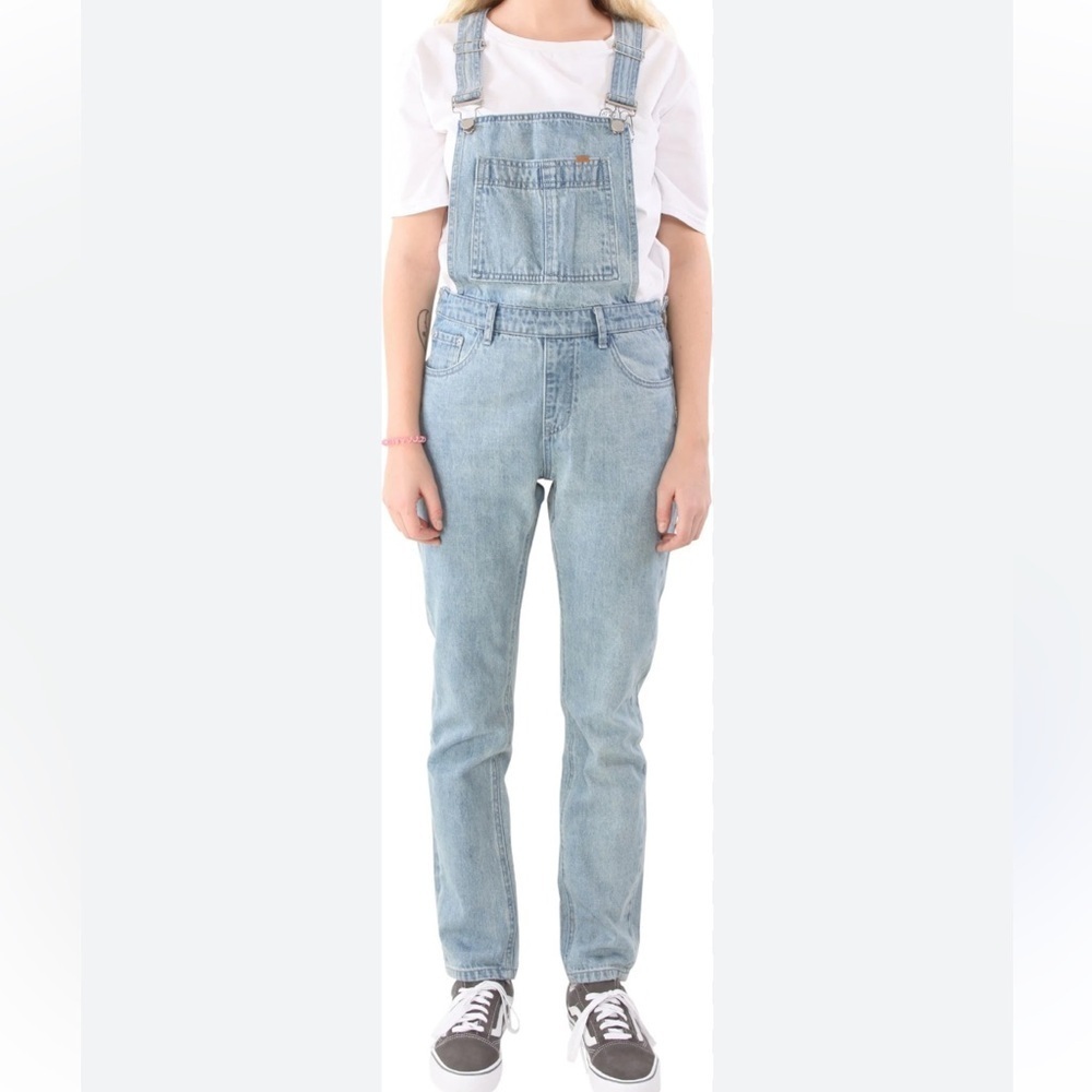 Plenty humanwear weekender light denim overalls size 4